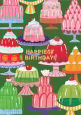Arty Birthday Card - Happiest Birthday! - Cakes created by Ickaprint