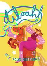 Arty Birthday Card - For Her - Cowgirl - Horse created by Ickaprint