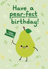 Cute Birthday Card - Pear Happy Birthday - Have A Pear-Fect Birthday created by hannahdoodle