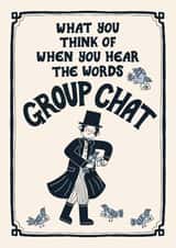 Cheeky Birthday Card - For Him - Group Chat Carrier Pigeons - Thumbs Up Emoji created by Christine Cuddihy Illustration