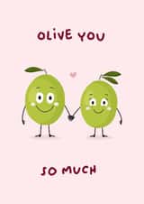 Anniversary Card - Valentines Day - I Love You - Olive You - Funny - Partner created by designsbyphia