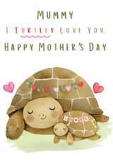 Mother’s Day Card – Cute Baby Turtle “I Turtley Love You” created by Louise Bramley