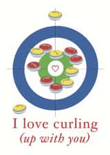 Cute Funny Anniversary Valentines Card - Curling - Olympics created by Emma Blue