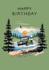 Classic Birthday Card - Land Rover - Landscape created by Rosanna Rossi