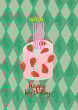 Fun Strawberry Cake Birthday Card for Her created by Penny and Me