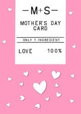 Cute Mothers Day Card - Marks and Spencers - One Ingredient created by Pickled Prints