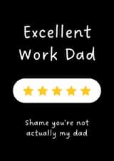 Funny Father's Day Card - For Work Dad - 5 Star created by Sundiva Designs