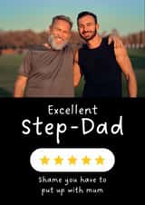 Personalised Father's Day Photo Card created by Sundiva Designs - Funny Father's Day/Birthday Photo Card - Five Star - Excellent Stepdad