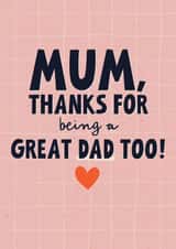 Classic Father's Day Card - For Mum - Thanks - Single Mum created by Sweetlove Press