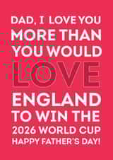 England - World Cup 2026 - Dad - Father's Day - Football created by The Boy and the Bear