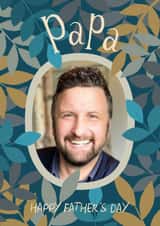 Personalised Father's Day Photo Card created by The Pattern Press - Classic Father's Day Card - For Papa - Leaves