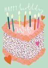 Classic Birthday Card - For Wife - Heart Cake created by Louise Tiler