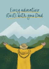 Classic Father's Day Card - Every Adventure Starts With You Dad - Outdoorsy created by Giddy Kipper