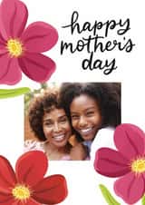 Personalised Mothers Day Photo Card created by Grey Street Paper - Pretty Mother's Day Card - Floral Frame
