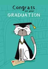 Cute Cat Graduation Card – Congrats on Your Graduation created by ROSHAH DESIGNS