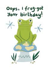 Cute Birthday Card - Belated - Frog created by @SarahPriceDesigns