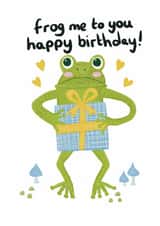 Cute Frog Birthday Card for Friend, Funny Animal Pun created by @SarahPriceDesigns