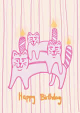 Cool cat birthday cake card for a cat lovers birthday created by NiamhTheIllustrator
