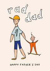 Cute Father's Day Card - Rad Dad - Skateboard created by Freya Niamh Design