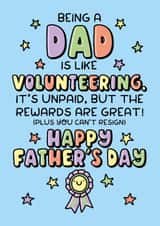 Funny Heartfelt Father’s Day Card - Volunteering created by Katie Ruby Illustration