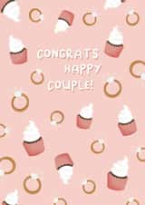 Congrats Happy Couple - Engagement or Wedding Congratulations Card created by Design Strikes | Leanne