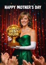 Funny Mother's Day Card - World's Best Mum Award created by Woody's Design