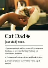 Personalised Father's Day Photo Card created by Sundiva Designs - Funny Father's Day/Birthday Card - Cat Dad Definition