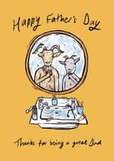 Funny Father's Day Card - From Son - Billy Goats - Thanks For Being A Great Dad created by YAMS