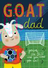 Cute football-themed G.O.A.T. card for Dad's birthday or Father's Day. created by Christine Gore