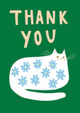 Cute Thank You Card - Flower Cat created by Sunpatch Society