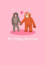 Cute Birthday Card - Best Friend - Punch The Monkey created by Pink Peach Cards
