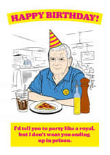 Funny birthday card relating to Prince Andrew and his recent problems created by Mint Ink