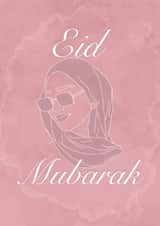 A classy Eid Mubarak card to the most fashionable of sisters created by Sian Maksousa