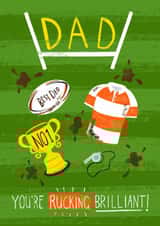 Funny father's day card, Rugby themed, dad, Birthday Card created by Christine Gore