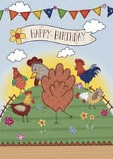 A cute birthday card for people who loves chickens created by Spells and Spindles