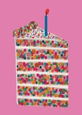 Classic Birthday Card - Cake & Candle - For Her created by Daria Solak