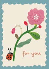 Cute Birthday/Love & Friendship Card - For You - Ladybird With Flower created by Daria Solak