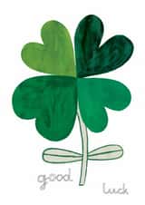 Classic Good Luck Card - Four Leaf Clover created by Daria Solak