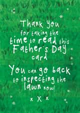 Funny Father's Day Card - Grass Inspection - Lawn Obsessed created by Bow & Bell