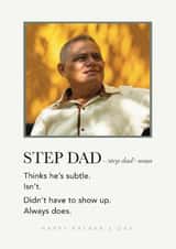Personalised Father's Day Photo Card created by Choo Choo - Funny Father's Day Card - Step Dad - Definition