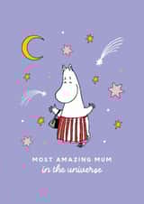 Cute Mother’s Day Card - Moomin  - Most Amazing Mum - Universe - Stars created by Moomin Characters