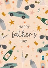 Classic Father's Day Card - Cars - Champagne created by The Pattern Press