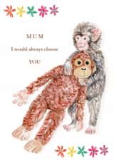 Punch the monkey Mothers Day Card created by Samantha