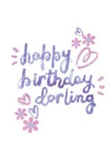 Happy Birthday Darling card for little girls- Cute,girly and funky created by Fatema Khambati