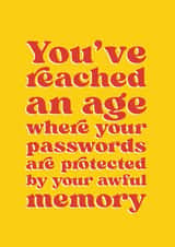 Funny Birthday Card - Passwords - Awful Memory created by Brainbox Candy