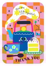 Cute Thank You Card - Tea & Cake - Gratitude - Thanks Friend Grateful created by Creative Joy
