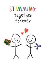 Cute Anniversary Card - Stimming Together - Neurodivergent - Gay - LGBTQ created by Alice Mole Illustration