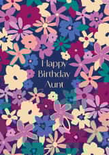 Colourful Birthday card for Aunt - fun flowers - Happy Birthday created by Sazerelli Designs
