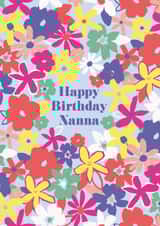 Colourful Birthday card for Nanna - fun flowers - Happy Birthday created by Sazerelli Designs