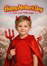 Funny Mother’s Day Card - From Son - Angel - Devil created by Pink Peach Cards